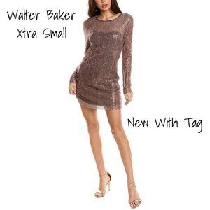 Walter Baker Sequin Mini Dress, Long Sleeves, XS Brand New with Tags